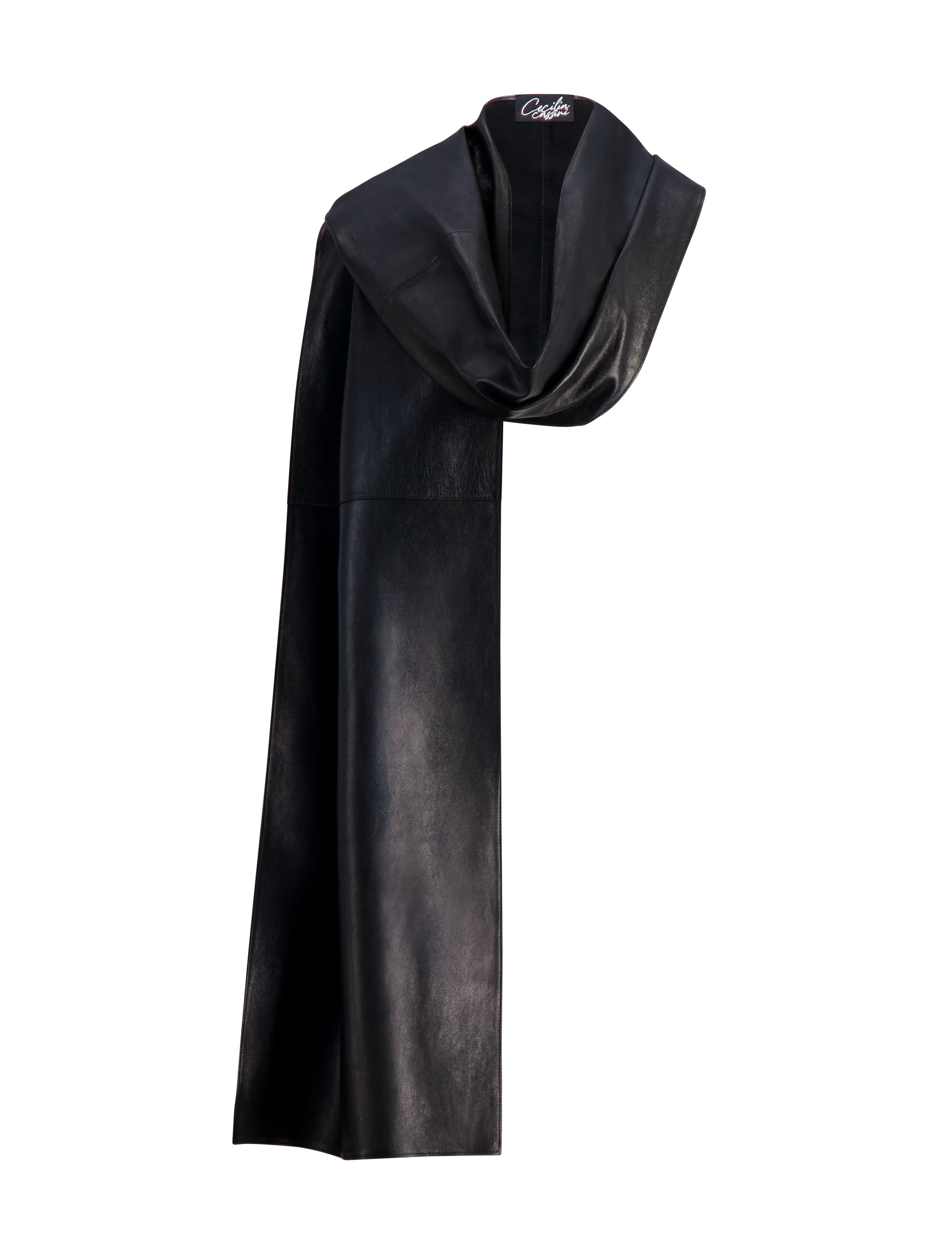 L’Avenue Leather Scarf | Black