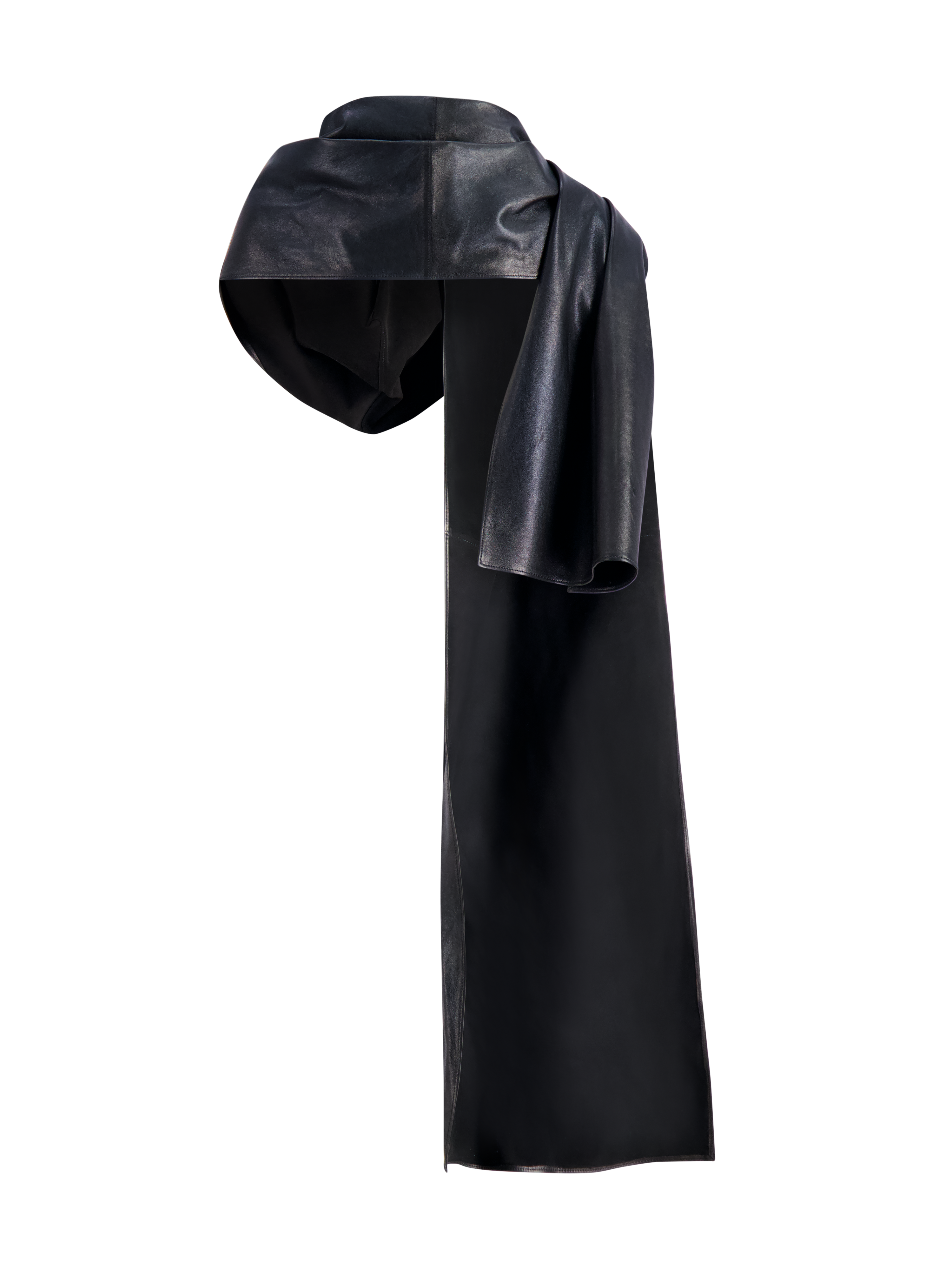 L’Avenue Leather Scarf | Black