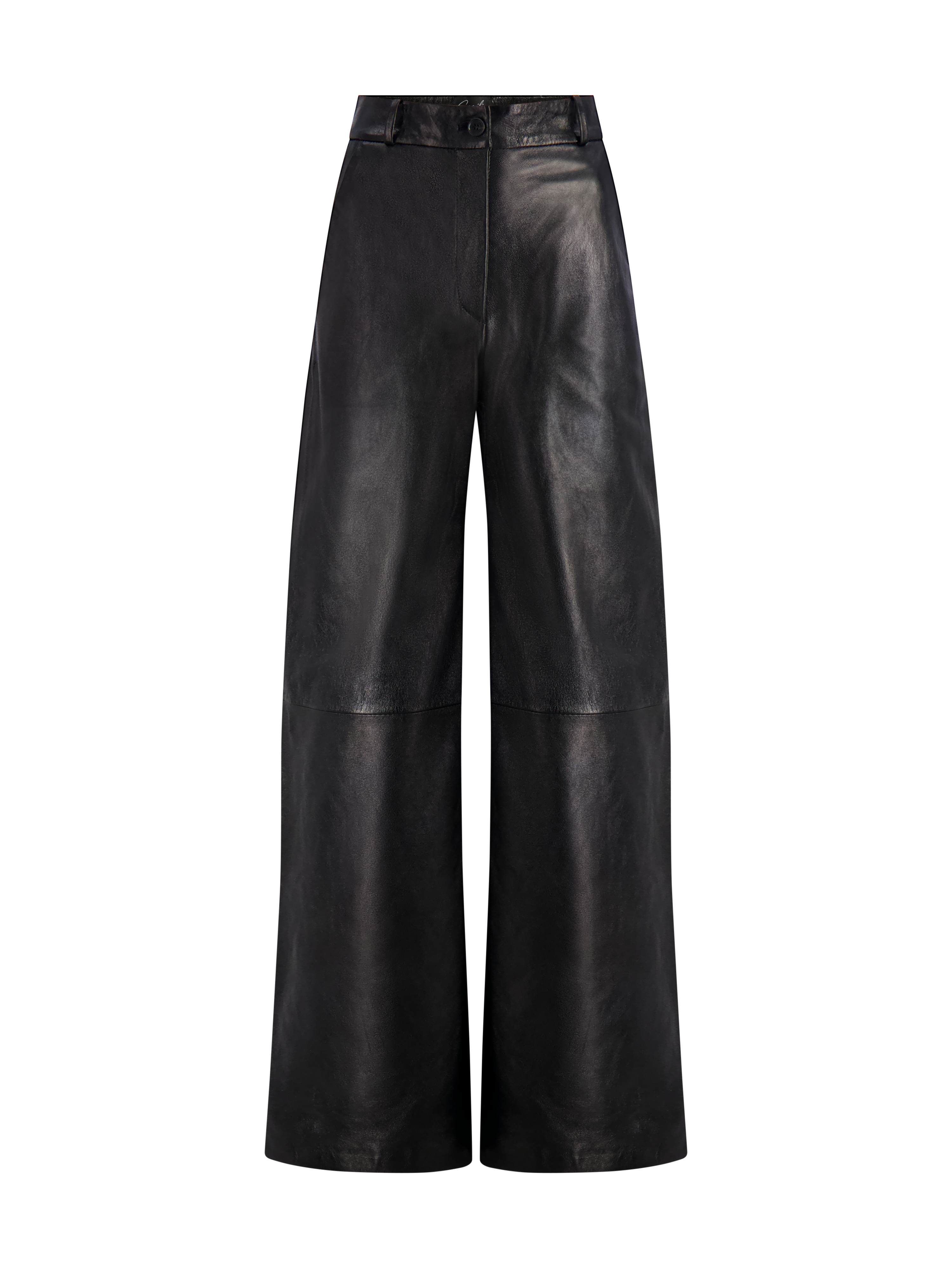Cambon Waxy Leather Trouser | Black
