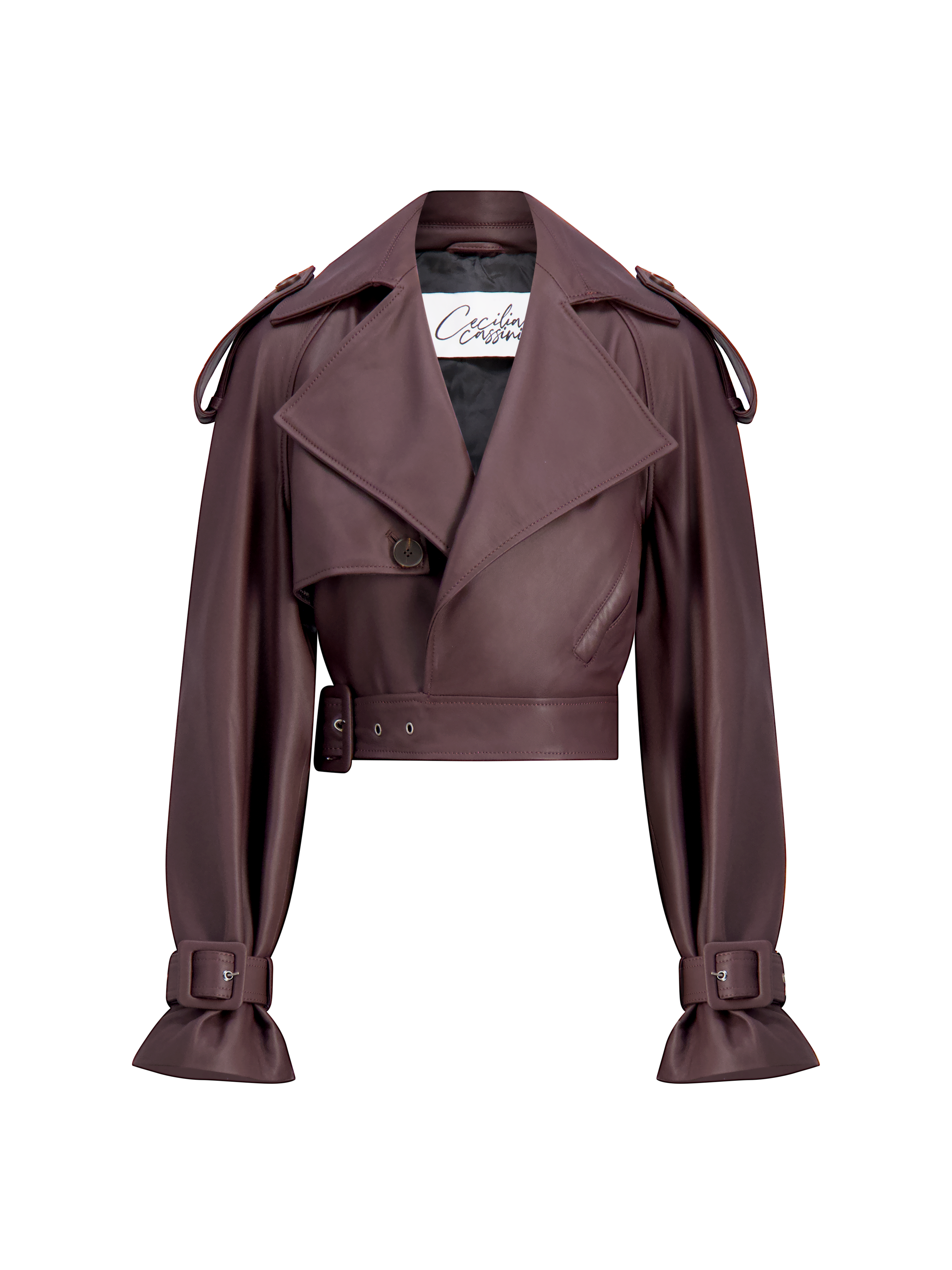 Cambon Leather Jacket | Burgundy