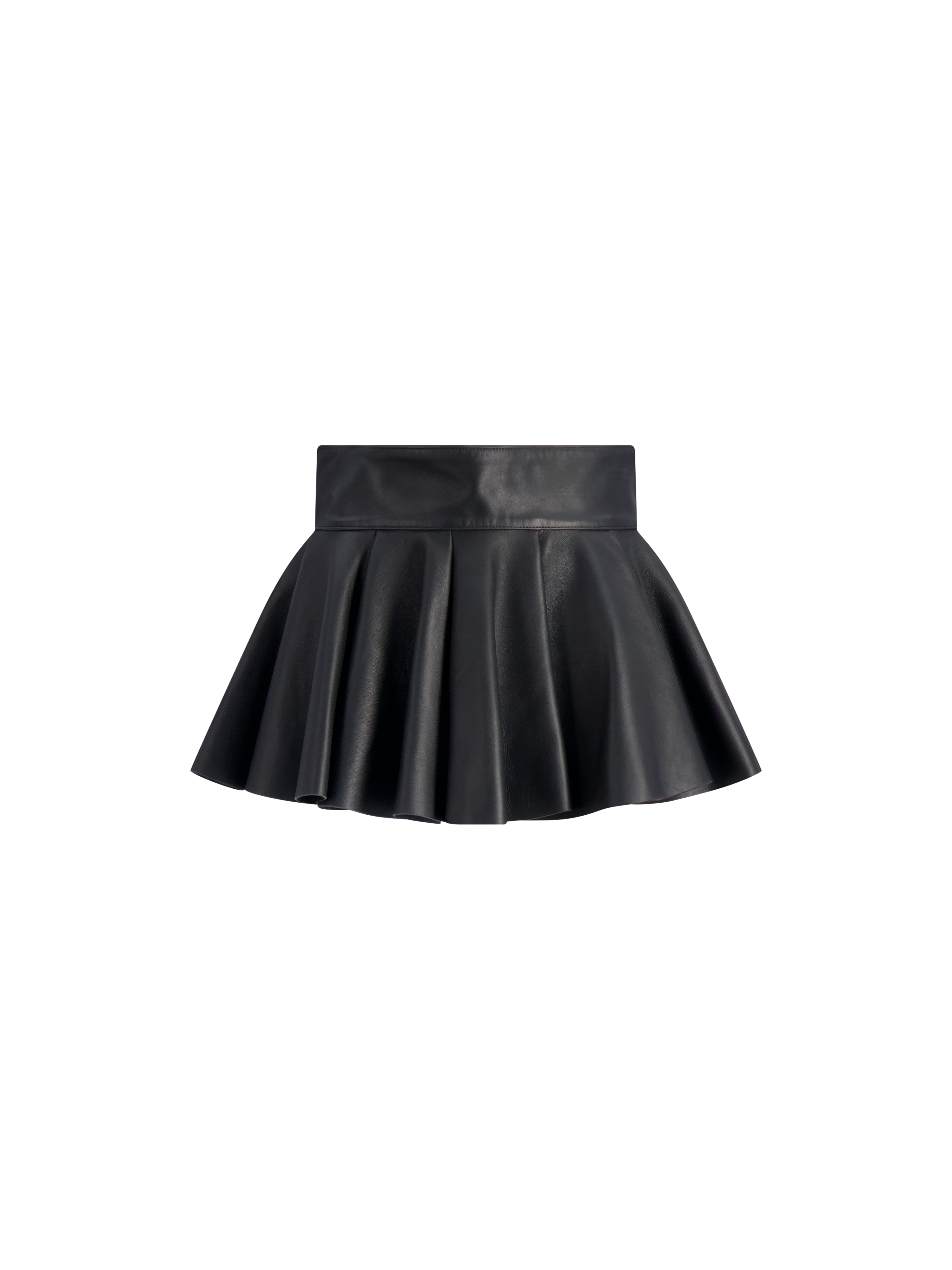 Black Leather Peplum Skirt Belt | Black