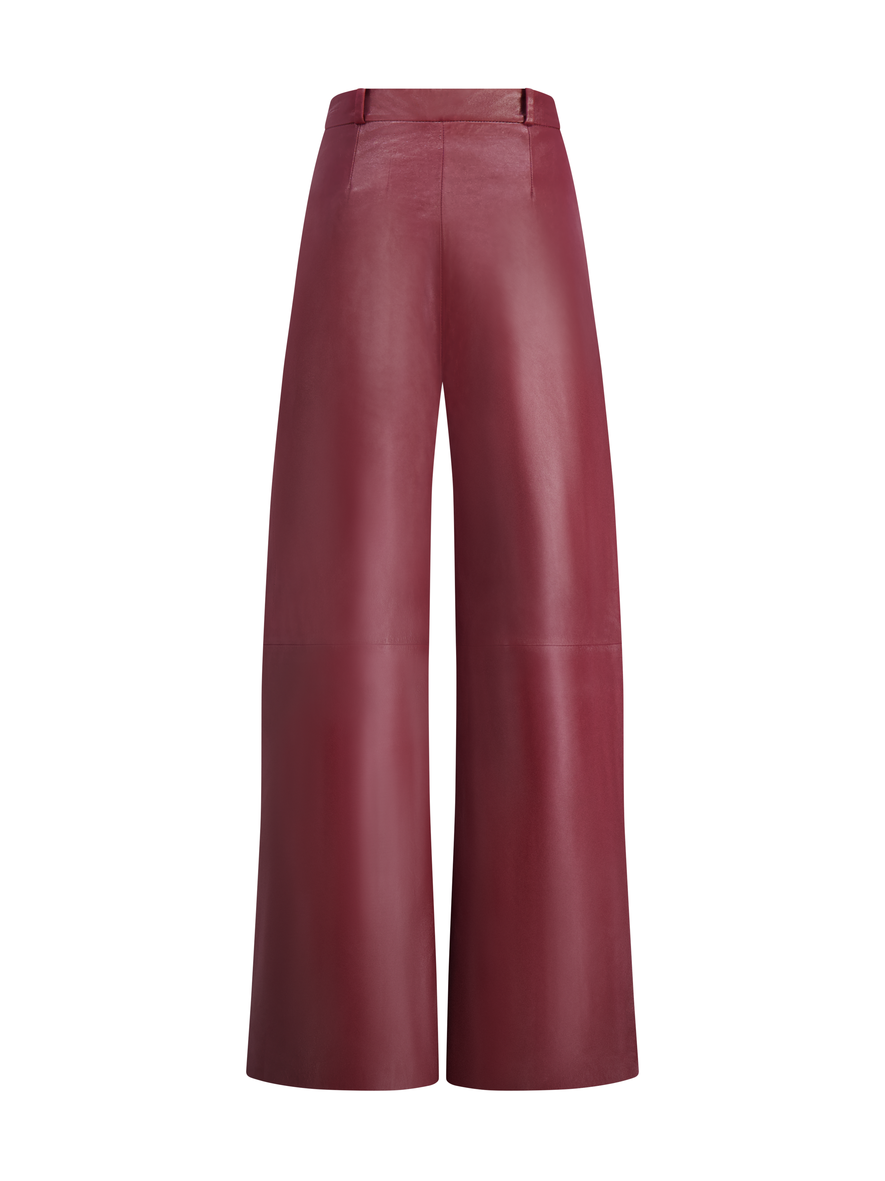 Cambon Waxy Leather Trouser | Oxblood Burgundy