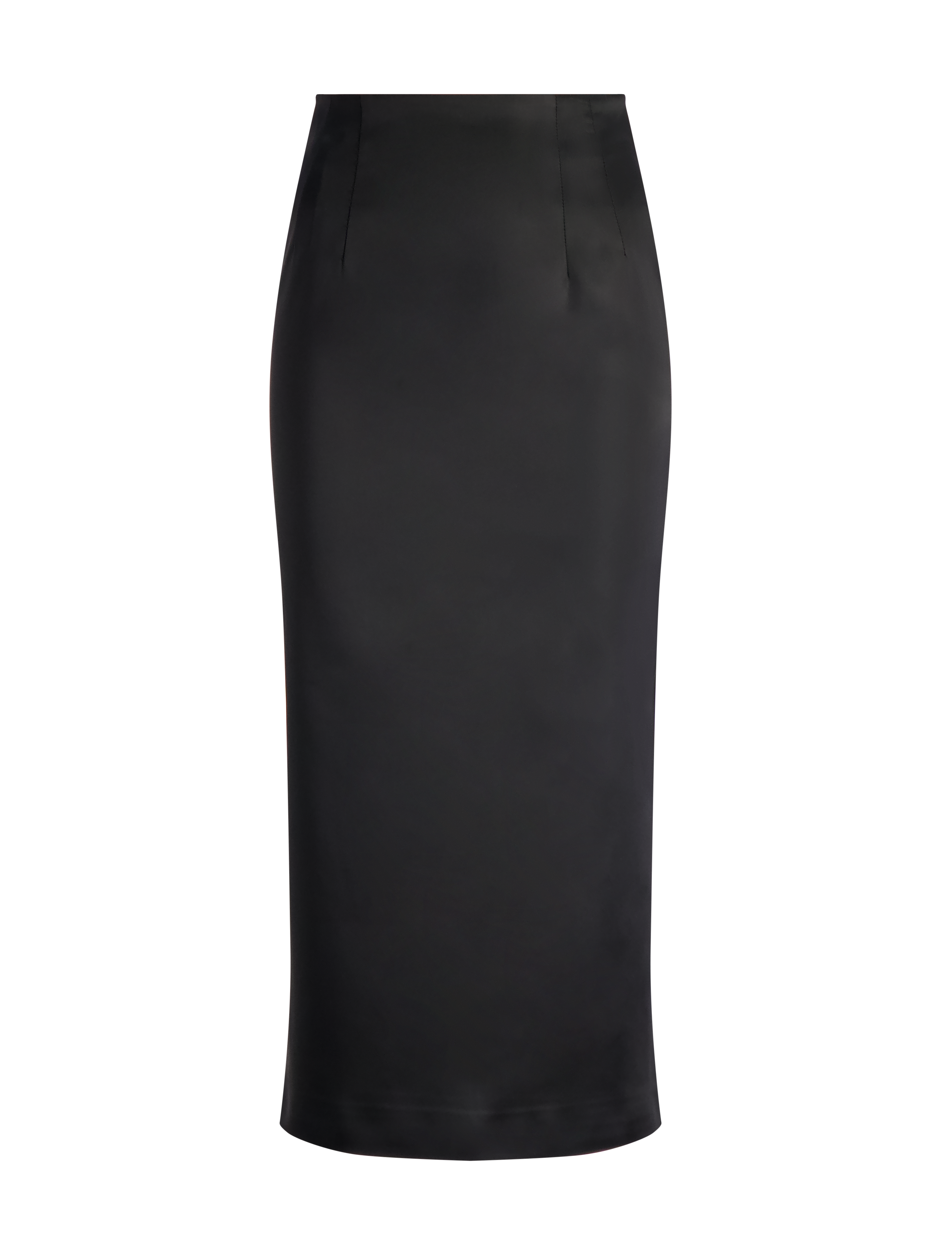 Satin Pencil Skirt | Black