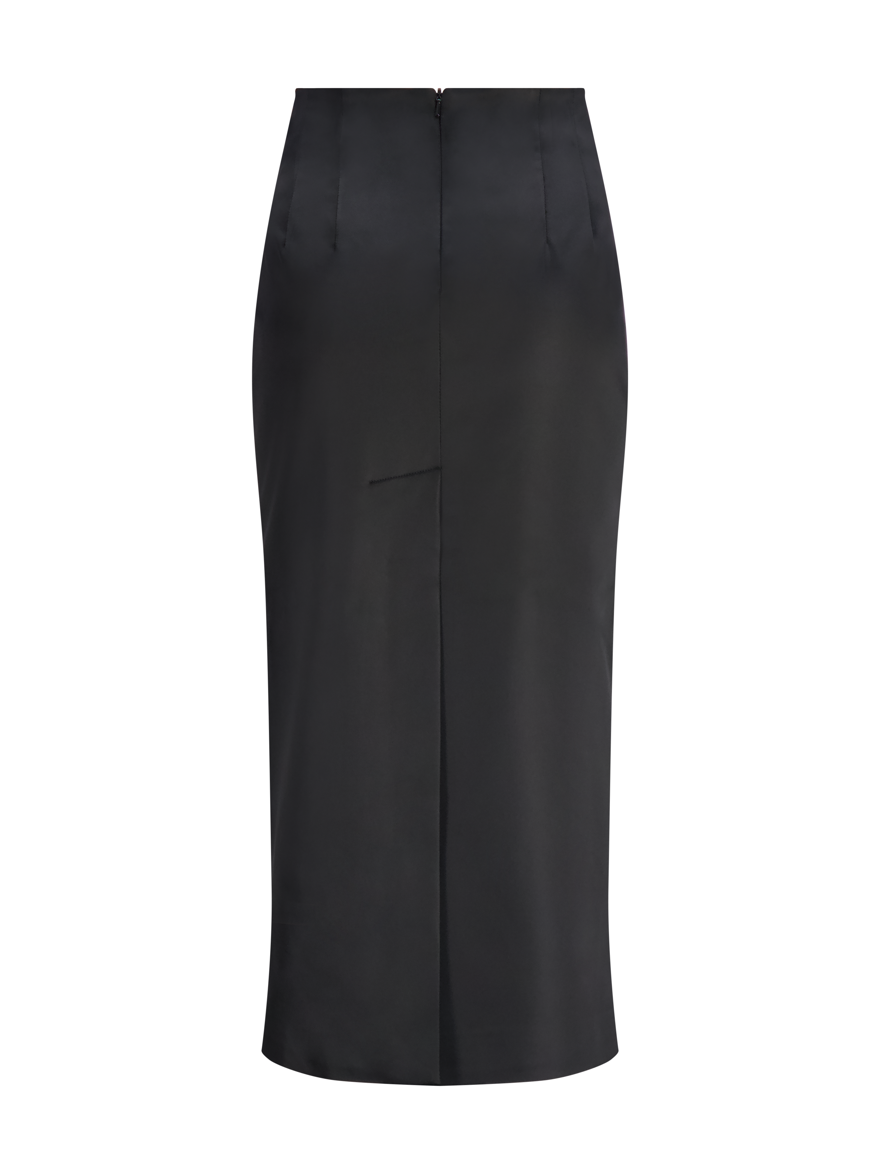 Satin Pencil Skirt | Black