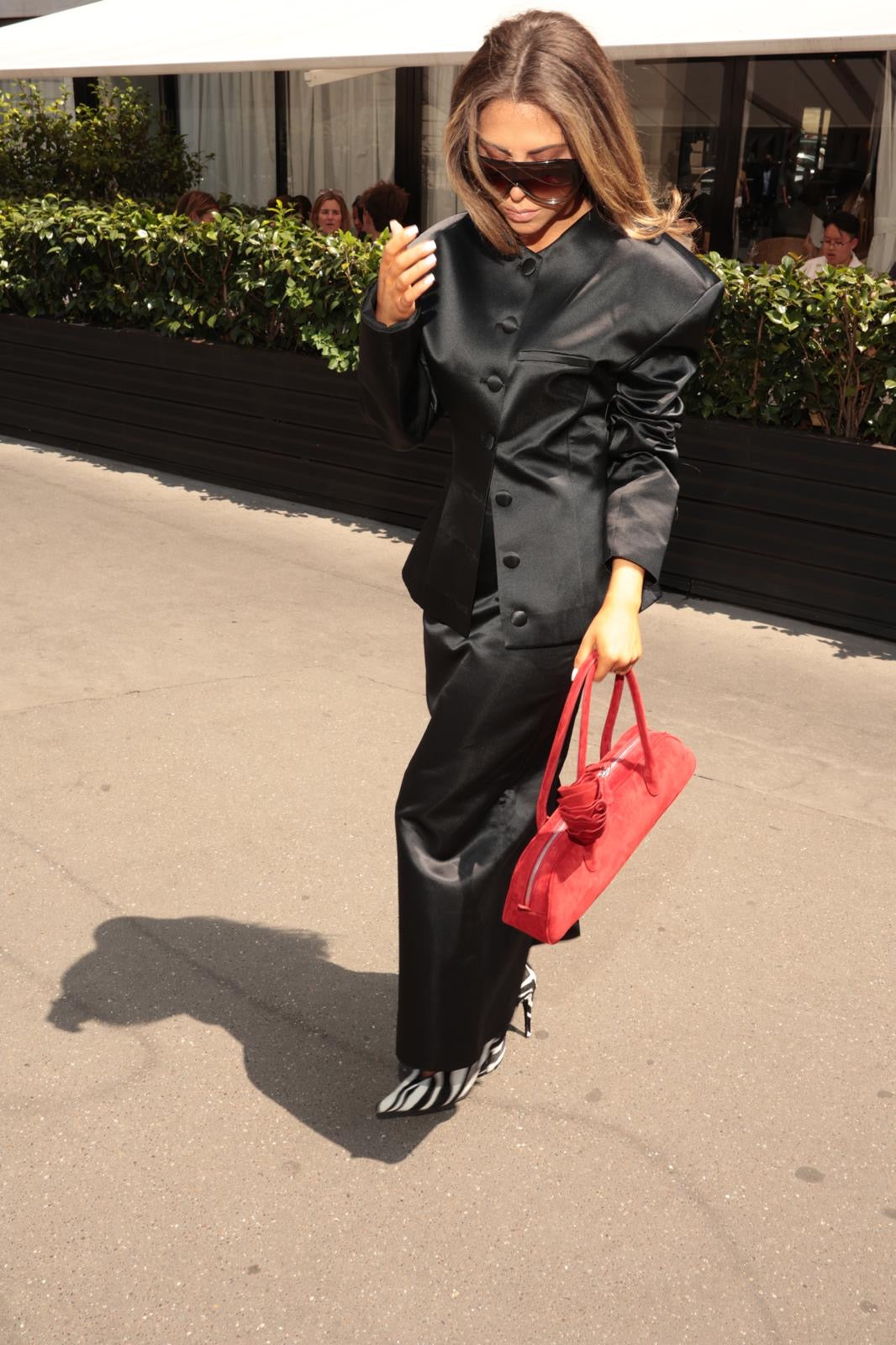 Satin Pencil Skirt | Black