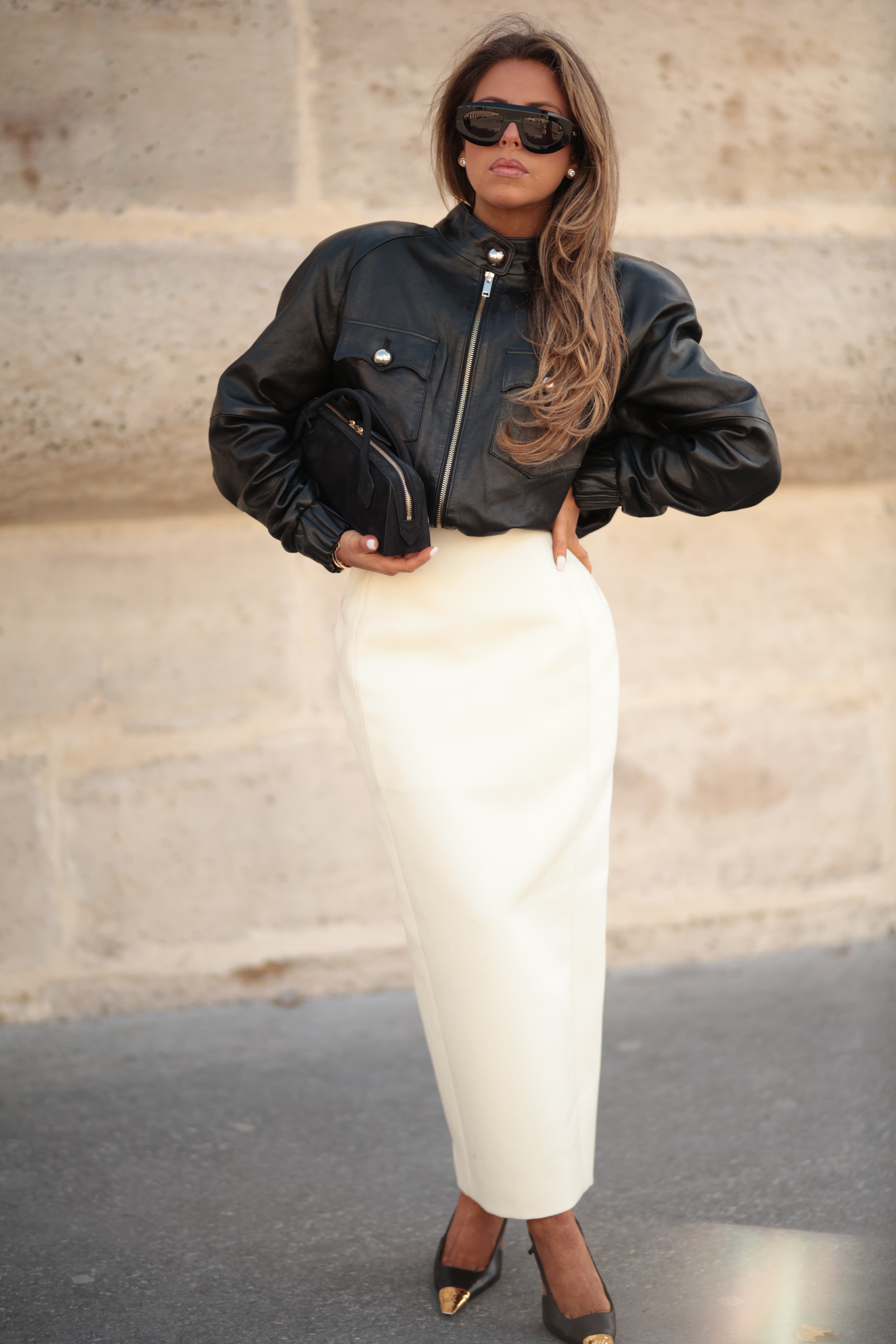 L’Avenue Leather Bomber | Black