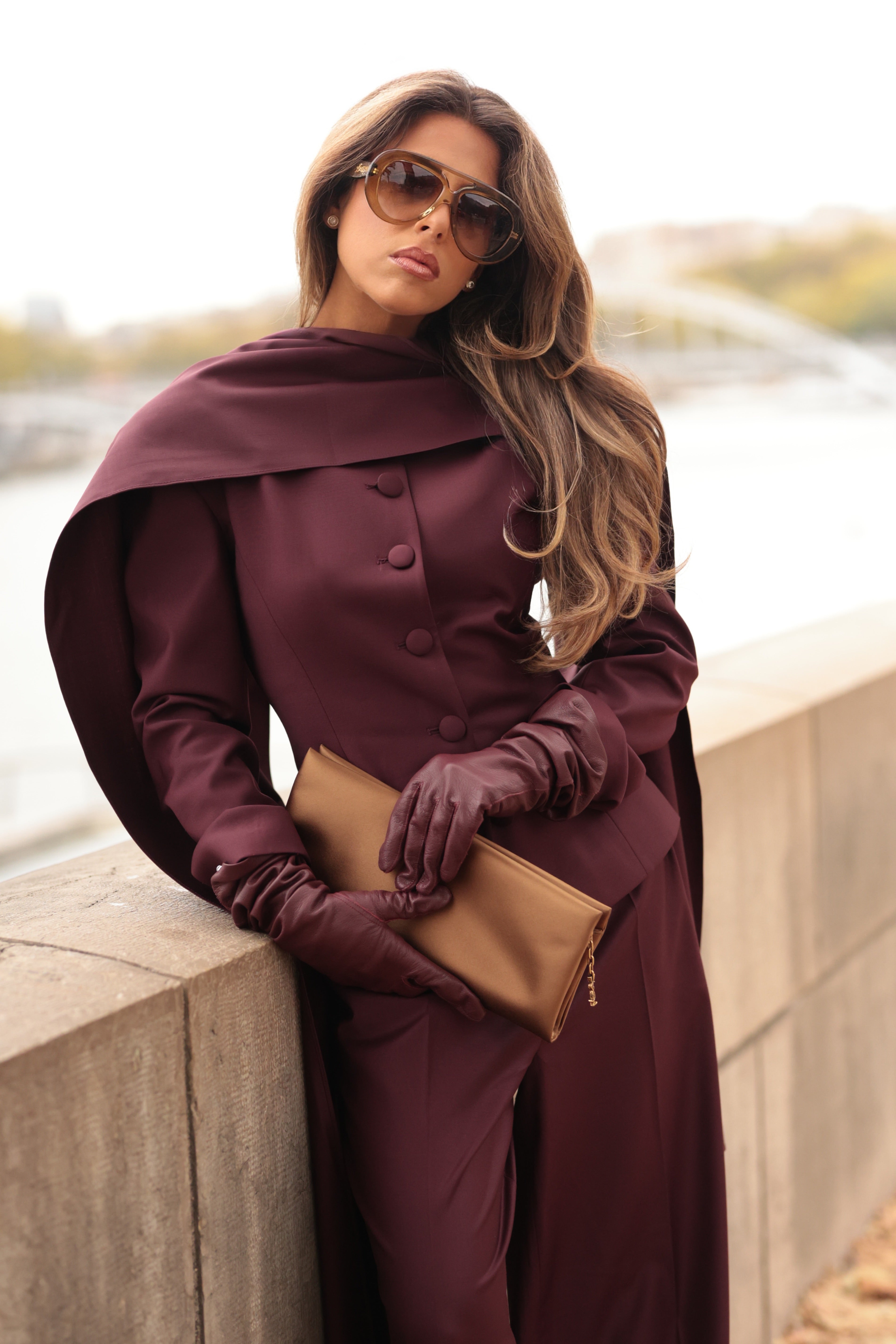 The Vendome Wool Scarf | Burgundy