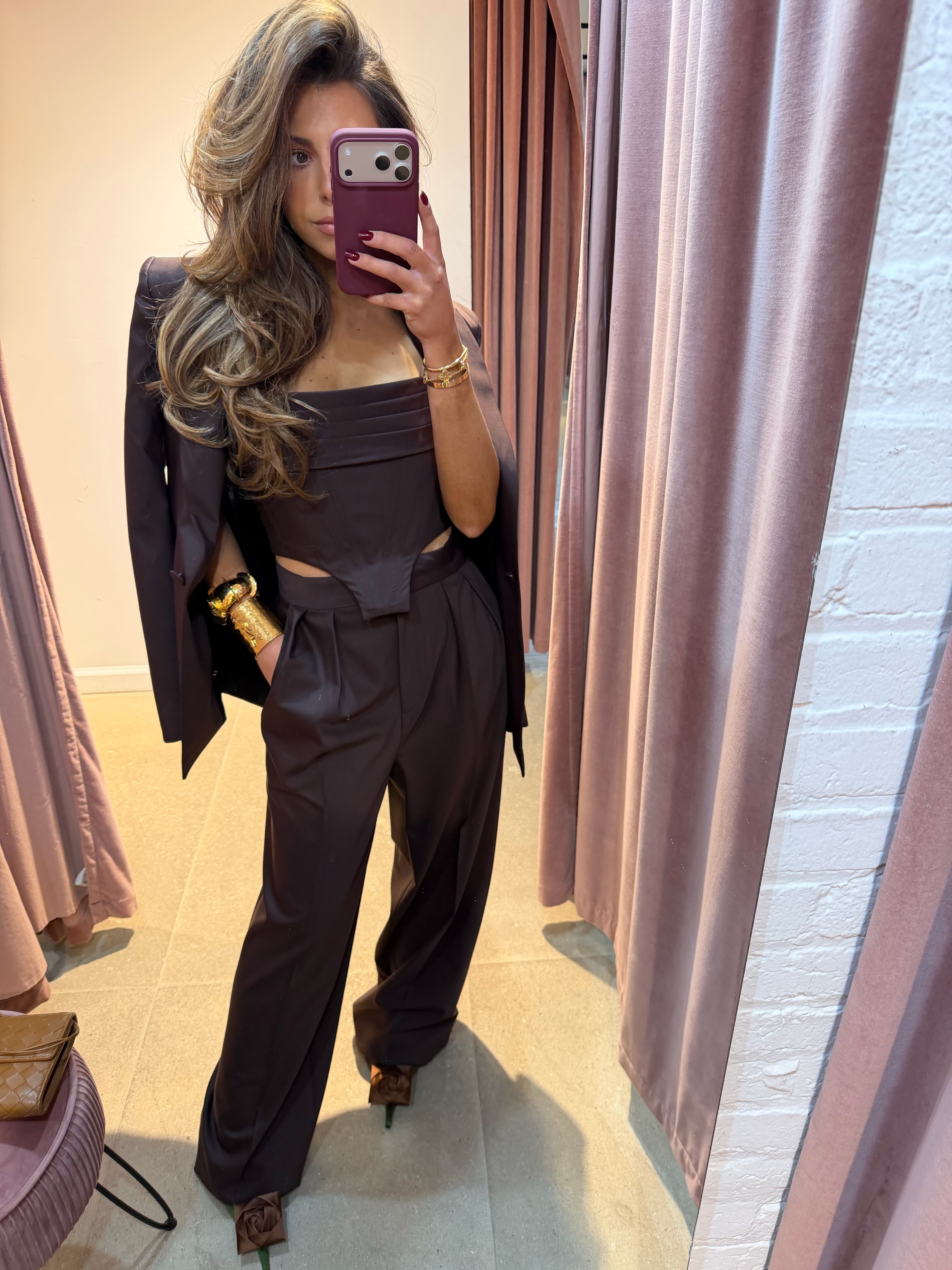 Cecilia Draped Corset | Chocolate Brown