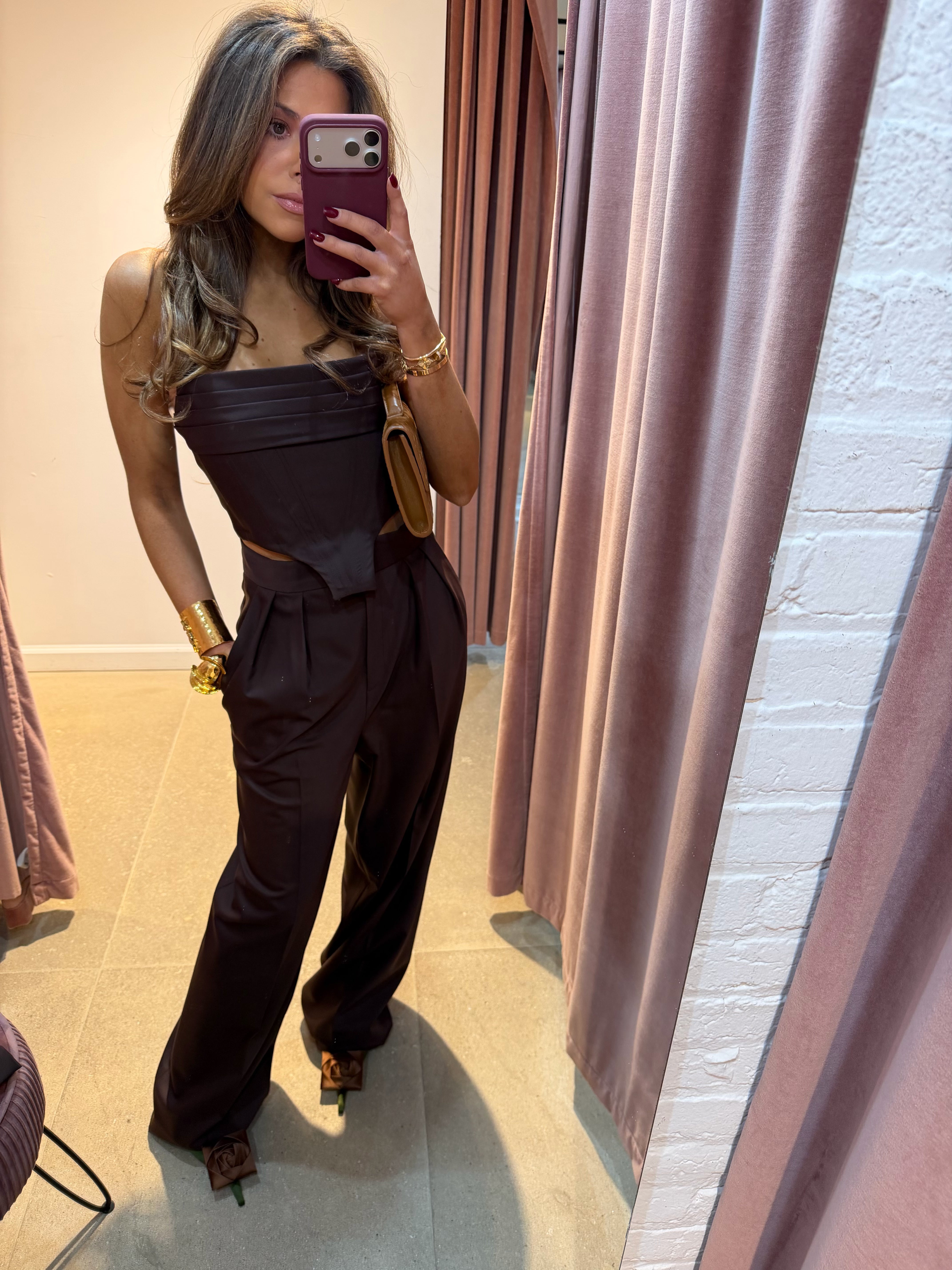 Cecilia Draped Corset | Chocolate Brown