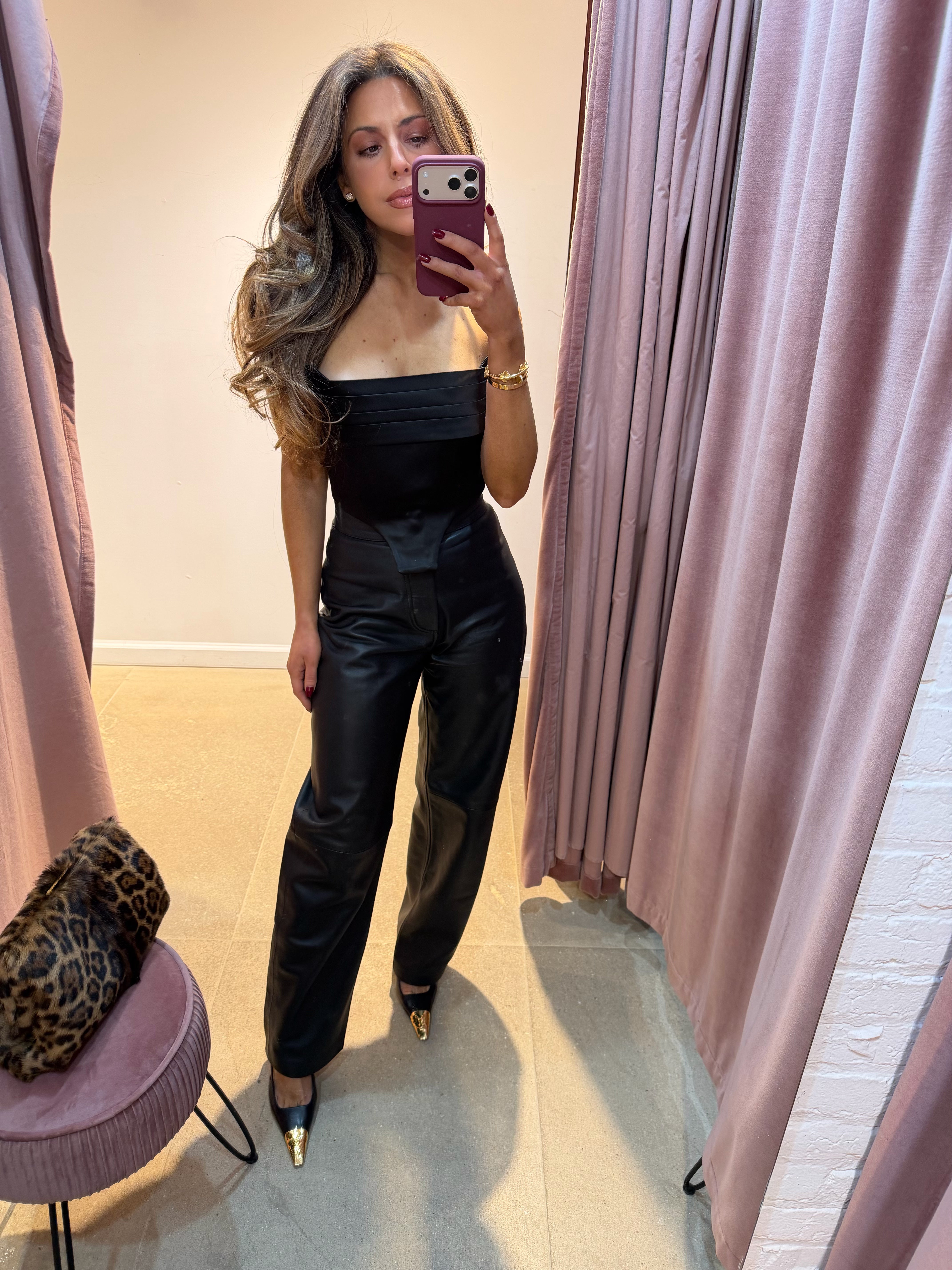 Cecilia Draped Corset in Satin | Black