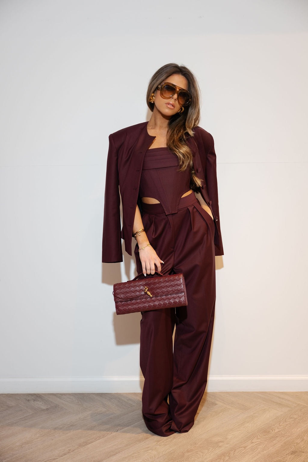 Cecilia Pleated Trouser | Burgundy