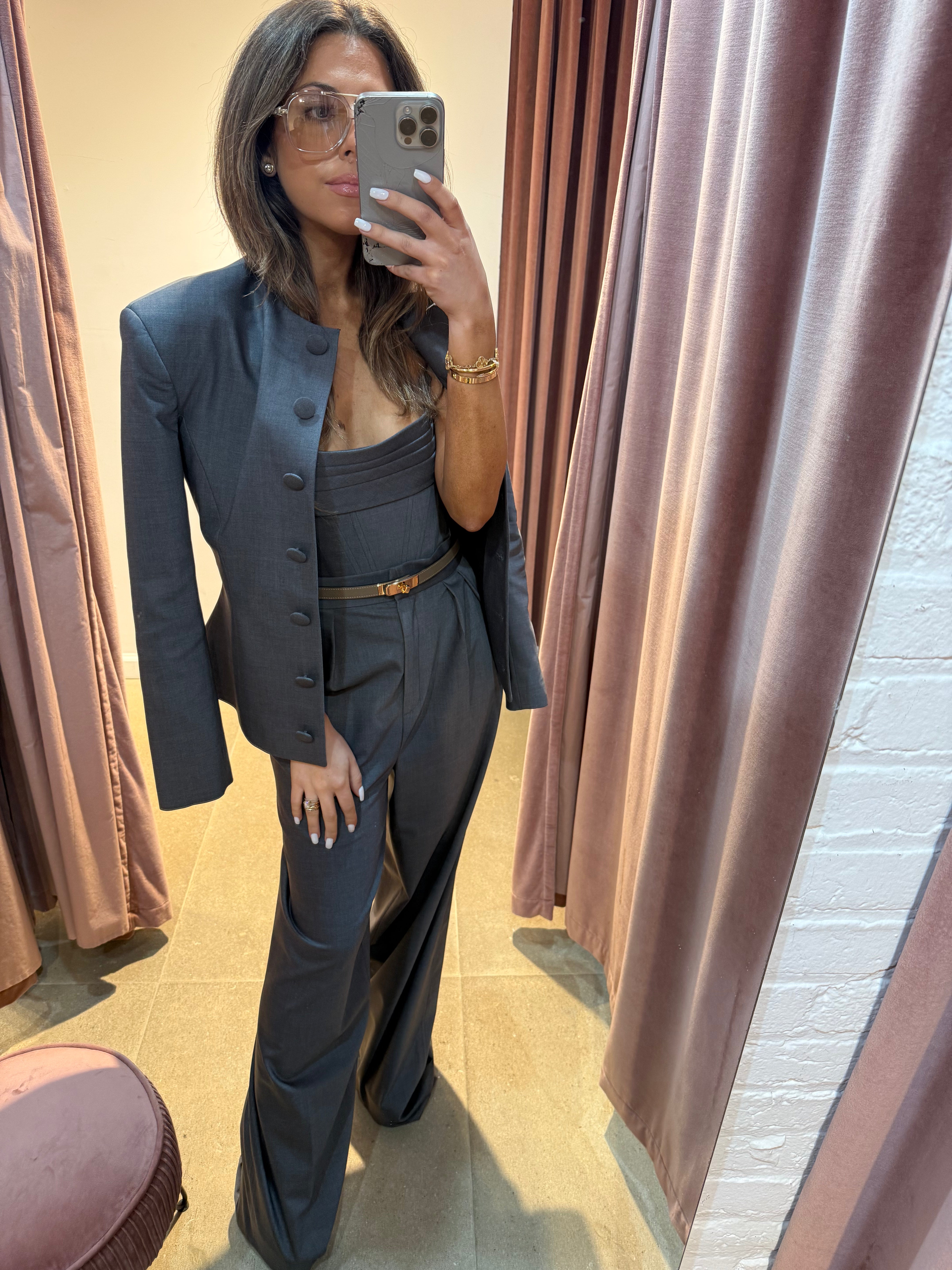 Cecilia Pleated Trouser | Grey