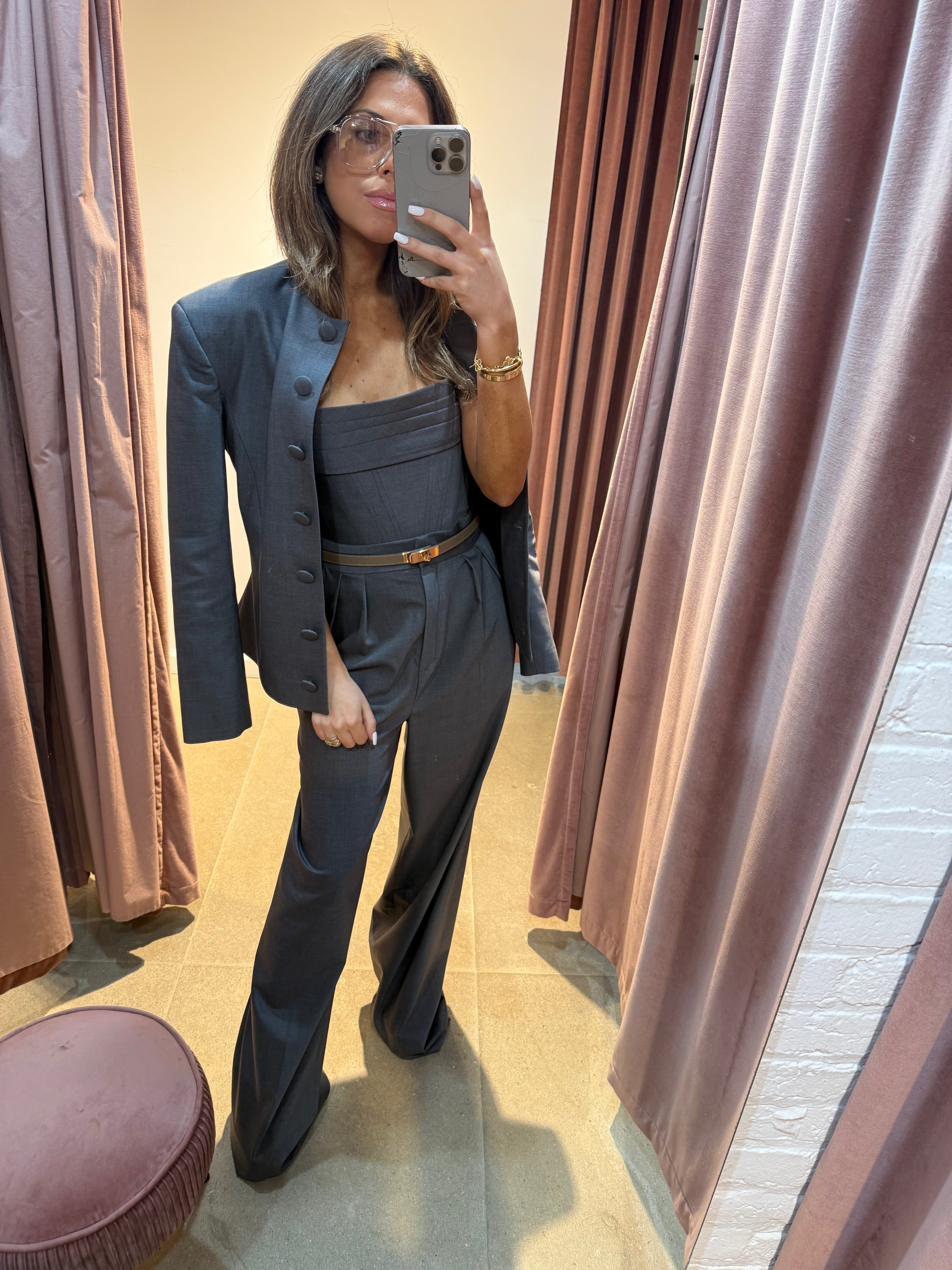 Cecilia Pleated Trouser | Grey