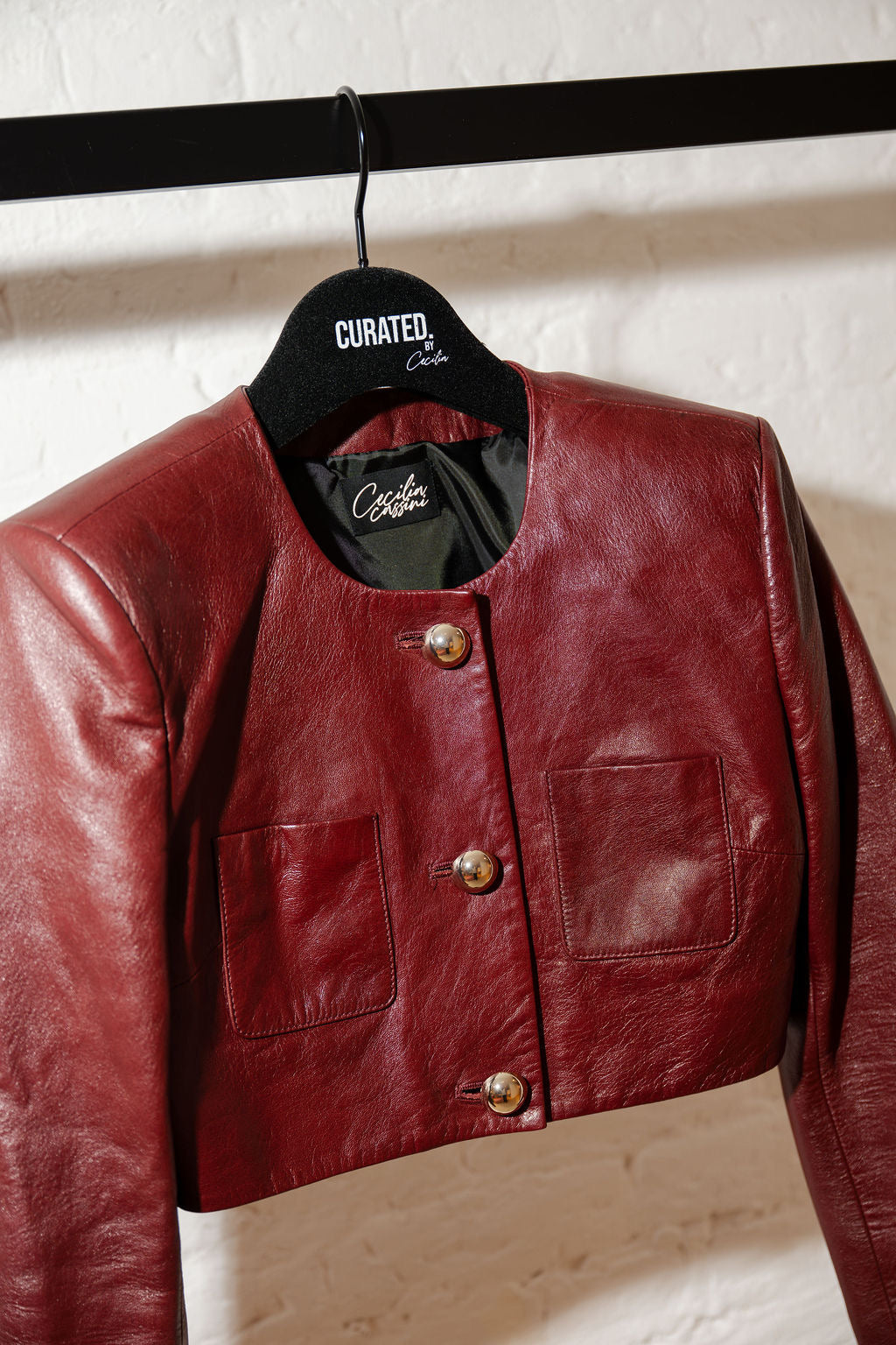 The Loulou Cropped Jacket | Oxblood Burgundy